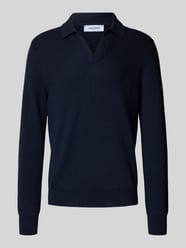 Gebreide pullover van scheerwol met platte kraag en V-hals van GRAN SASSO - 3