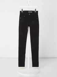 Skinny Fit Jeans mit Label-Patch von Blue Effect Grau / Schwarz - 25