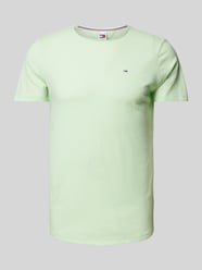 Slim Fit T-Shirt mit Logo-Stitching Modell 'JASPE' von Tommy Jeans Grün - 42