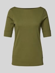 T-Shirt mit geripptem U-Boot-Ausschnitt Modell 'JUDY' von Lauren Ralph Lauren - 29