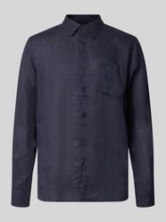 Koszula lniana o kroju regular fit z kołnierzykiem kent i kieszenią na piersi od GUESS - 37