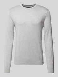 Gebreide pullover met logostitching, model 'CORE' van Scotch & Soda Grijs / zwart - 18