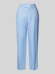 Slim Fit Bundfaltenhose aus Leinen mit Gesäßtaschen von Mango Blau - 27