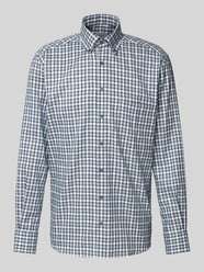 Comfort Fit Business-Hemd mit Button-Down-Kragen von Eterna Grün - 36