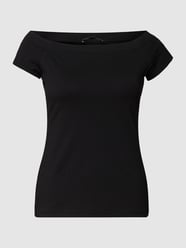 T-shirt in off shoulder-look van comma Grijs / zwart - 16