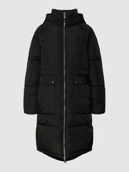 Lange gewatteerde jas met capuchon, model 'ONLGABI OVERSIZE LONG COAT' van Only Grijs / zwart - 20