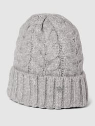 Czapka beanie ze ściegiem warkoczowym od Esprit Szary - 19