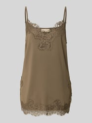Top mit Spitzenbesatz Modell 'BICCO' von FREE/QUENT Beige - 35