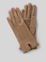 Slim Fit Handschuhe mit Ziernähten von EEM Beige - 43