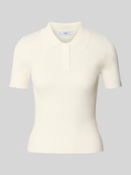 Strickshirt mit Polokragen Modell 'POLETE' von Mango Beige - 12