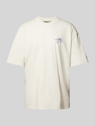 Oversized T-Shirt mit Label-Print Modell 'GORET' von Pegador Beige - 29