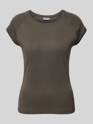 T-shirt met geribde ronde hals van JAKE*S STUDIO WOMAN Grijs / zwart - 13