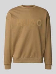 Regular Fit Sweatshirt aus reiner Baumwolle Modell 'Dinex' von HUGO Beige - 17