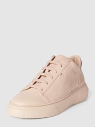 Sneakers van leer met labelprint van Marc Cain Bags & Shoes Roze - 39