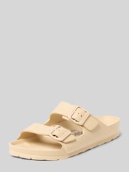 slippers met reliëflogo model 'AMI POOL' van Espadrij Beige - 8