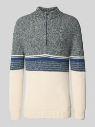 Slim Fit Troyer in Strick-Optik Modell 'Mouline' von RAGMAN - 14