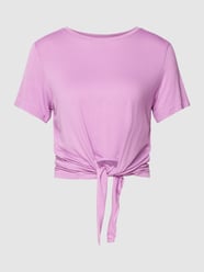 T-shirt met knoopdetail, model 'NEORA' van Pieces Paars - 15