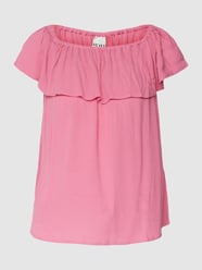 Off-Shoulder-Bluse aus reiner Viskose mit Volants von ICHI Rosa - 8