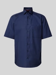 Comfort Fit Business-Hemd mit Brusttasche von Eterna Blau - 45