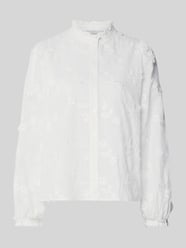 Bluzka o kroju regular fit z haftami i stójką model 'Oda Deco' od Neo Noir - 11