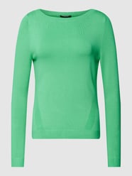 Sweter z dzianiny z dekoltem w łódkę od comma Zielony - 13