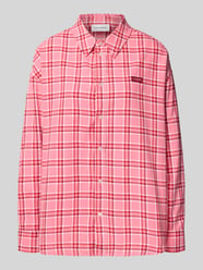 Oversized vrijetijdsoverhemd met labeldetail model 'Vivian' van OH APRIL Fuchsia - 8