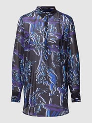 Longbluse mit Allover-Print von comma Lila - 48