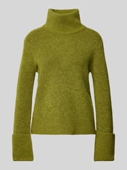 Gebreide pullover met opstaande kraag, model 'SIA' van Selected Femme Groen - 19