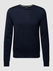 Gebreide pullover met labelstitching, model 'Botto' van BOSS Blauw - 38