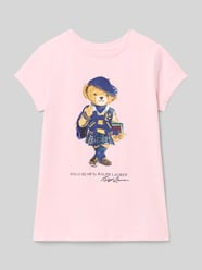 T-Shirt mit Label-Print und Rundhalsausschnitt von Polo Ralph Lauren Teens Pink - 16