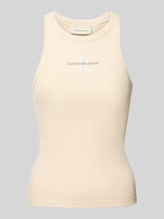 Tanktop mit Label-Stitching und Rundhalsausschnitt von Calvin Klein Jeans Beige - 12