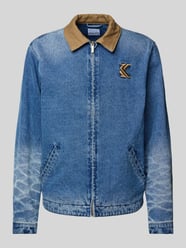 Jeansjacke mit Logo-Stitching von KARL KANI Blau - 10