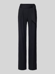 Regular fit stoffen broek met strikceintuur van Luisa Cerano - 4