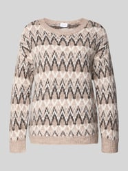 Sweter z dzianiny o kroju regular fit z dodatkiem wełny model „MARGI” od VILA Fuksjowy - 35