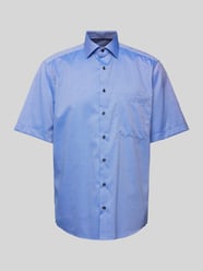 Comfort Fit Business-Hemd mit 1/2-Arm von Eterna Blau - 16