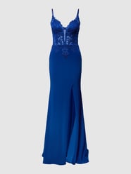 Abendkleid mit Herz-Ausschnitt von Mascara Blau - 35