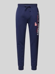 Slim Fit Sweatpants mit Label-Print von Polo Sport Blau - 6