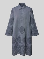 Knielanges Kleid mit kurzer Knopfleiste von Luisa Cerano Blau - 2