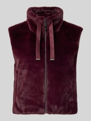 Weste aus Kunstfell mit Stehkragen von monari Bordeaux - 35