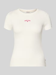 T-shirt w efekcie prążkowania z logo od GUESS Jeans - 7
