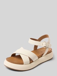 Sandaaltjes van leer met plateauzool van INUOVO Beige - 36