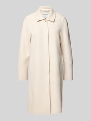 Lange wollen jas met platte kraag, model 'AGATA' van OAKWOOD Beige - 12