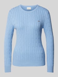 Strickpullover mit Label-Stitching von Gant Blau - 21