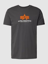 T-shirt met labelprint, model 'BASIC' van Alpha Industries Grijs / zwart - 24