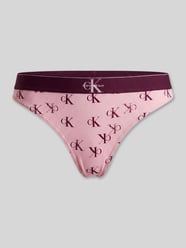 String mit Allover-Muster Modell 'THONG' von Calvin Klein Underwear Pink - 32