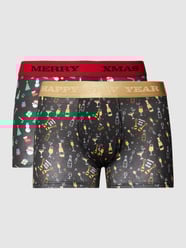 Trunks mit Allover-Muster im 2er-Pack von Christian Berg Men Schwarz - 19