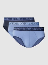 Pants mit Label-Bund Modell 'MIXED WAISTBAND' im 3er-Pack von Emporio Armani Blau - 16