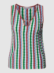 Tanktop met streepmotief van Jake*s Collection Groen - 6