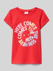 damski t-shirt o kroju regular fit z błyszczącym nadrukiem od s.Oliver RED LABEL - 44