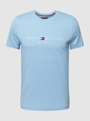 T-Shirt mit Label-Stitching von Tommy Hilfiger Blau - 37